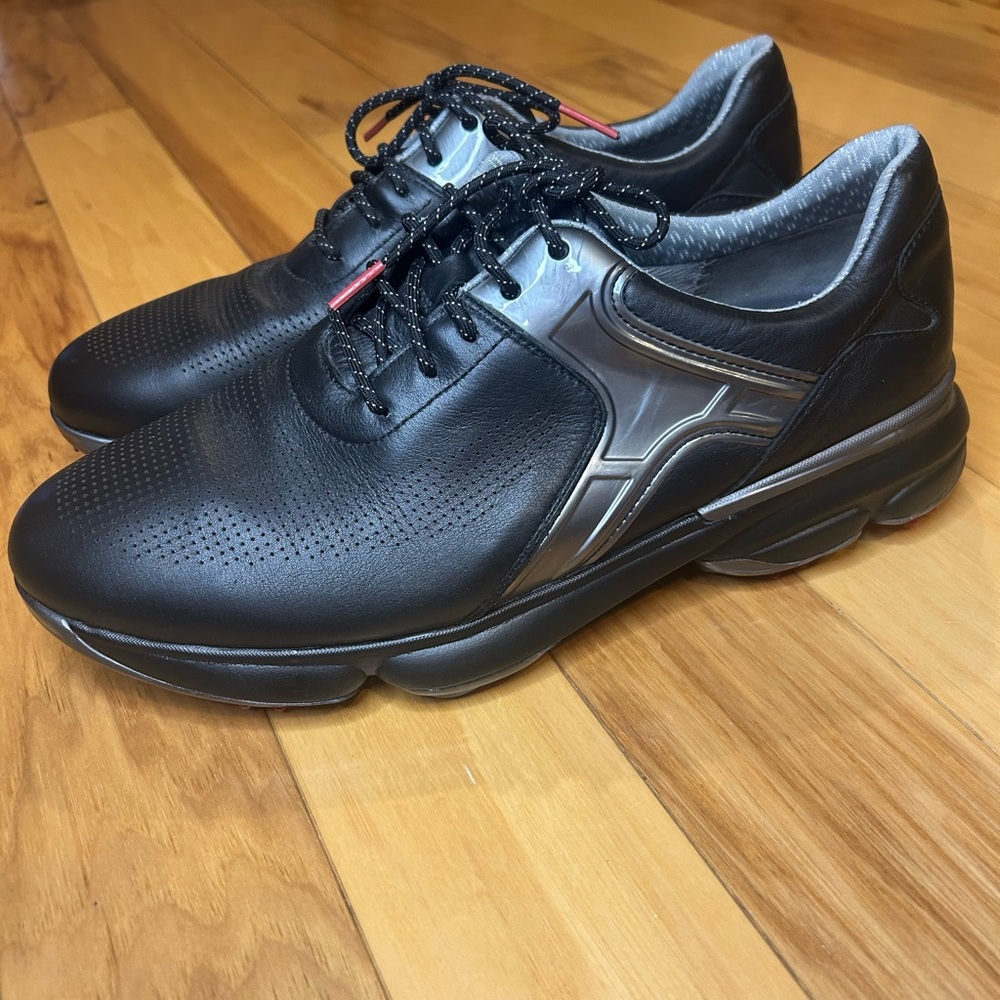 Johnston & Murphy XC4 H1-Luxe Hybrid Golf Shoes Black Waterproof Leather Men’s